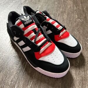 Adidas Rivalry Low Mens 12 Black White Red Dr Seuss Cat in the Hat Shoes Stripe